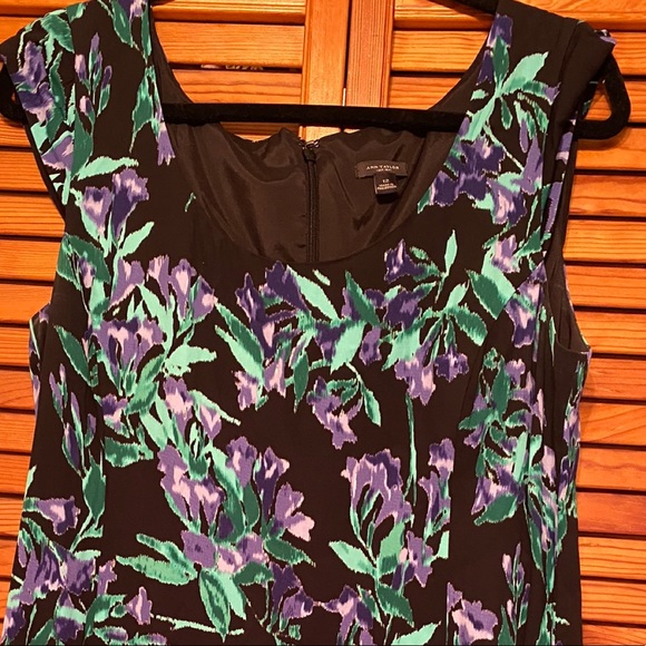 Green Floral AnnTaylor Cap Sleeve Shift Dress💐 - Picture 5 of 9